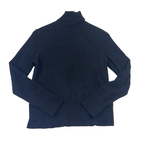 Red Moon 100% Cashmere Black Turtleneck Sweater Size L Stretch Business Career